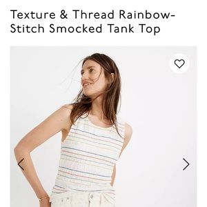 Texture & Thread Rainbow-Stitch Smocked Tank Top